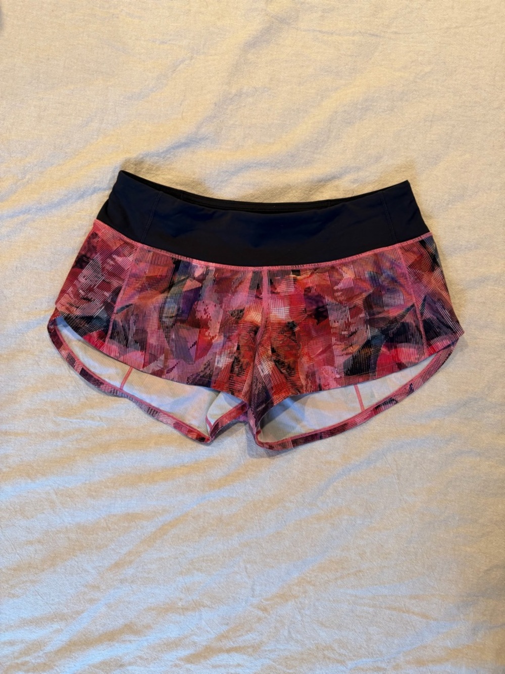 Lululemon Pink Abstract Print Women's Performance Running Shorts 4